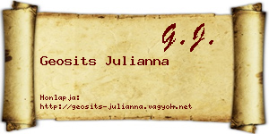 Geosits Julianna névjegykártya